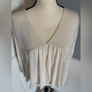 Lucky Brand Cream and Gold Top